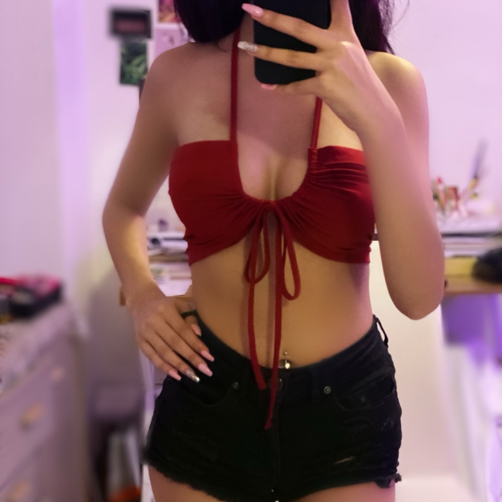 Red crop top